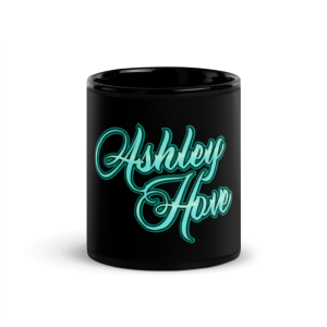 'Ashley Hove' Black Glossy Mug, 11 oz
