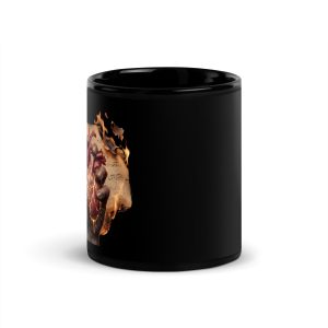 'Bleeding Heart' Black Glossy Mug, 11 oz