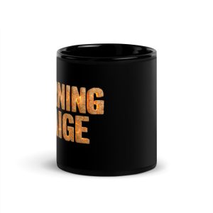 'Burning Paige' Black Glossy Mug, 11 oz
