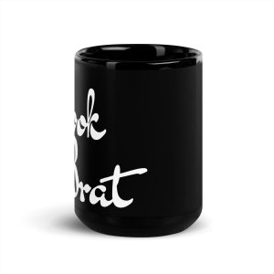 'Book Brat' Black Glossy Mug, 15 oz