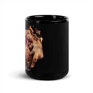 'Bleeding Heart' Black Glossy Mug, 15 oz